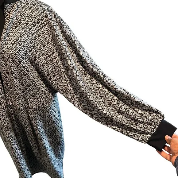 Eloquii Womens Dress Textured Knit Long Sleeve Jacquard Design Black White 18/20 - Picture 4 of 16